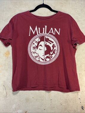Disney Mulan Short Sleeve Tee in Burgundy with White Graphic